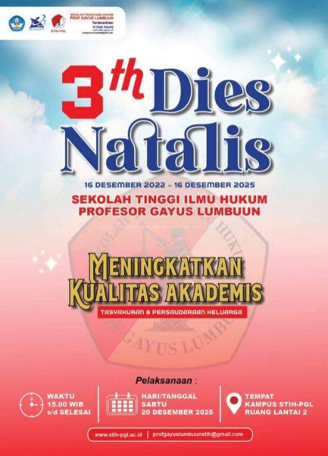 3 Th Dies Natalis Sekolah Tinggi Ilmu Hukum Profesor Gayus Lumbuun 